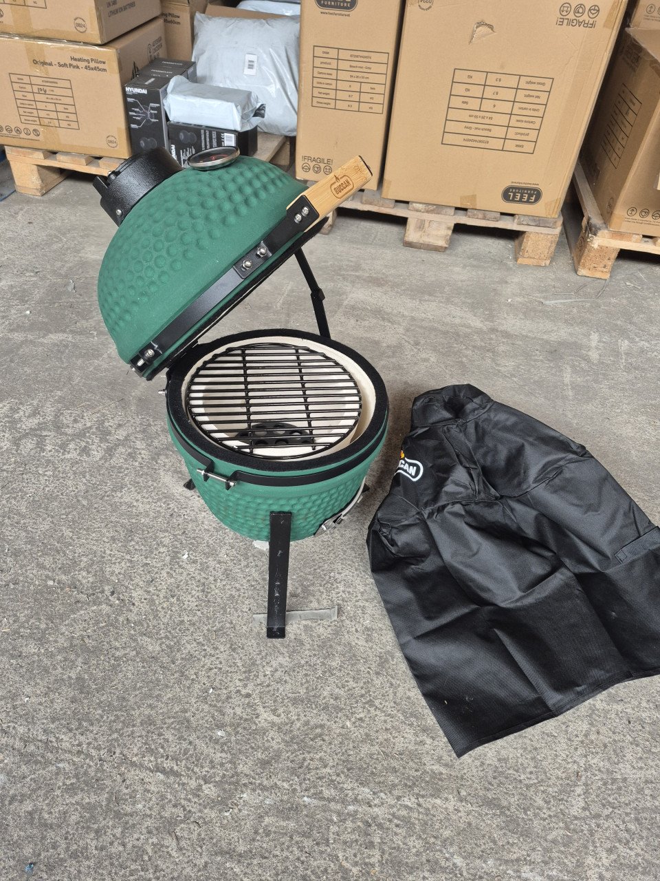 13 inch bbq groen of zwart  incl hoes