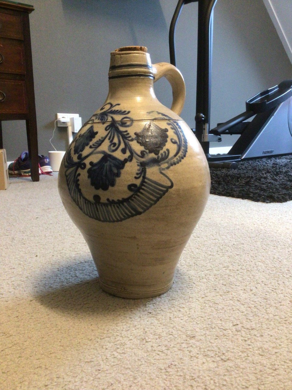 Antiek aardewerken kruik puntgaaf 35 cm