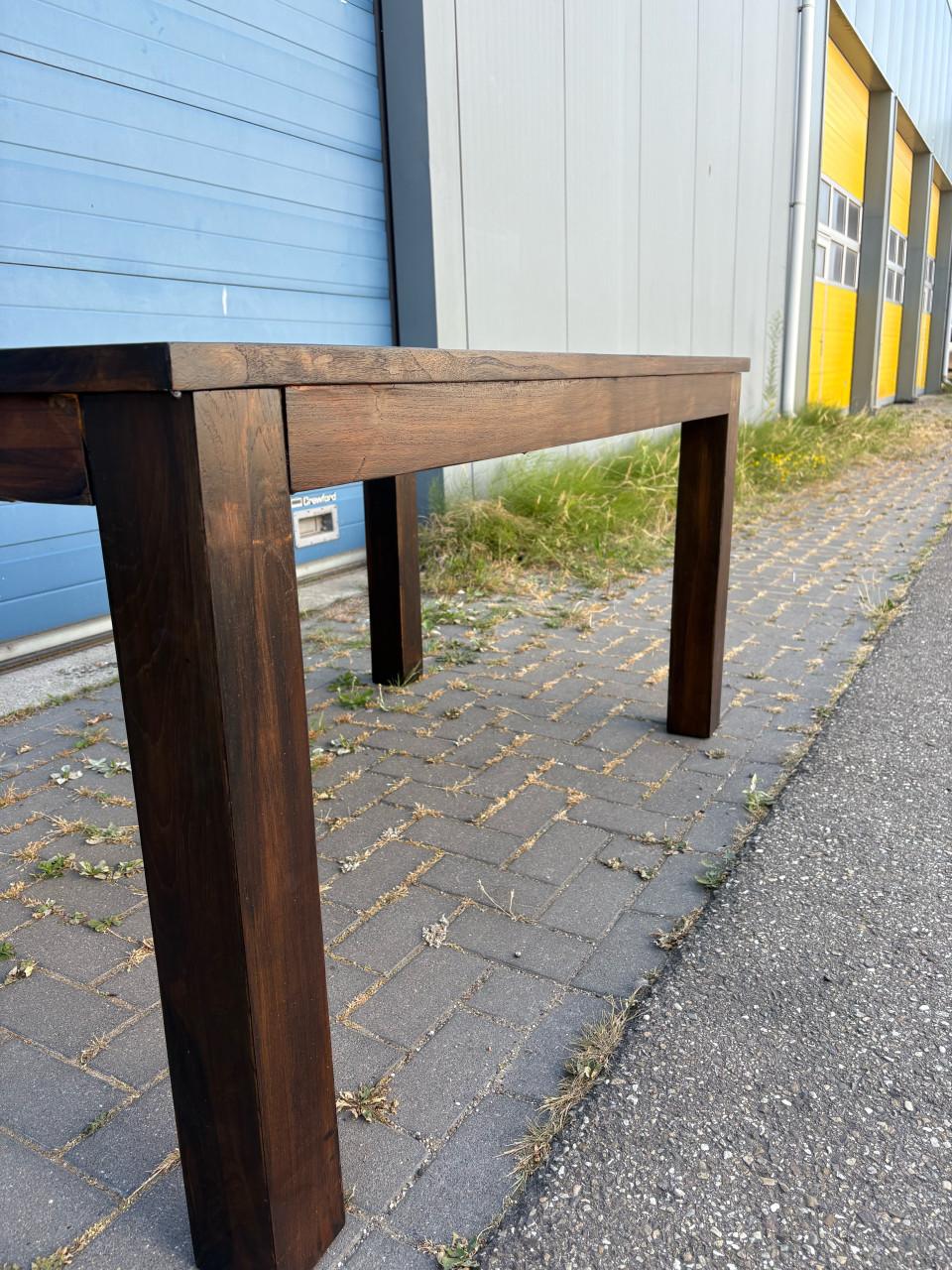 Prachtige massief teakhouten eettafel 160x88,5cm