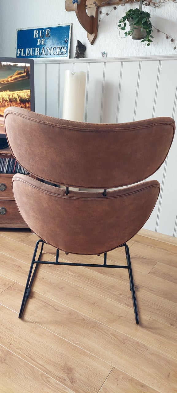 Fauteuil stoel cognac kleur