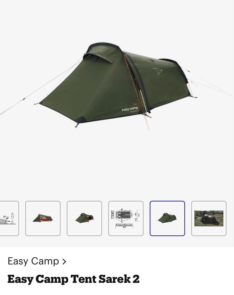 Easy camp Sarek twee persoons tentje lichtgewicht