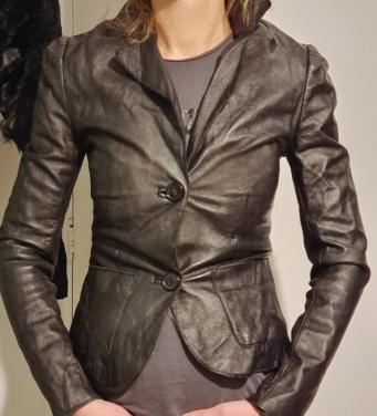 Vintage leren jasje - maat 32/34