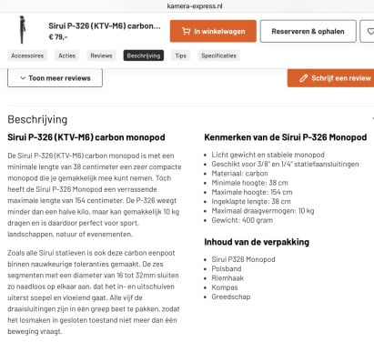 Carbon statief
