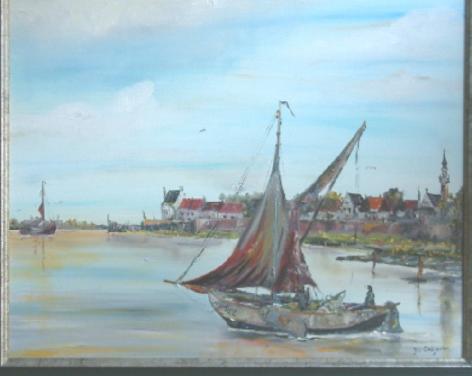 Hoogaars -hengst  oude visserij  schilderijen  Jac Caljouw  Arnemuiden