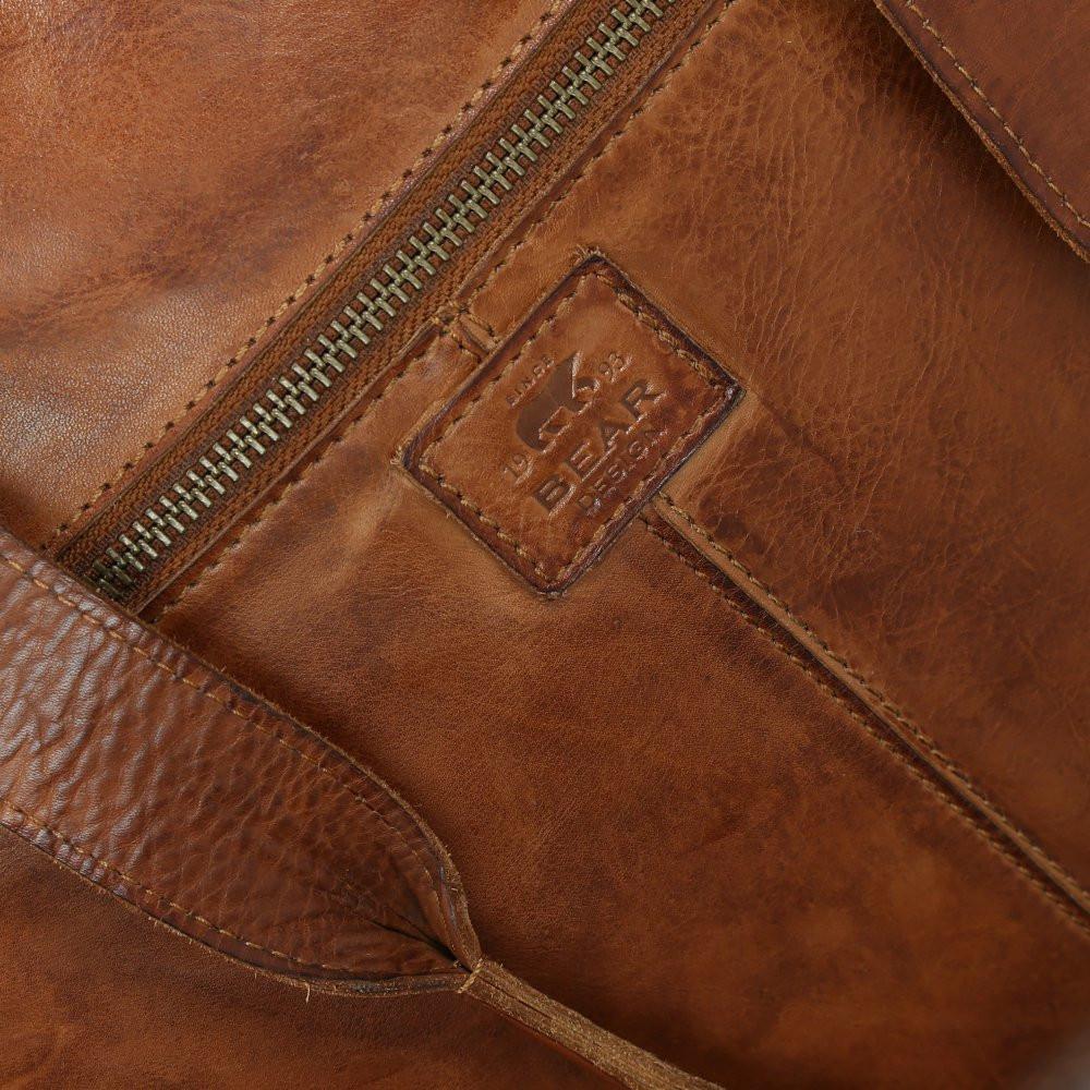 Damestas Bear Design shopper/business tas 'Lia' - bruin (cognac)