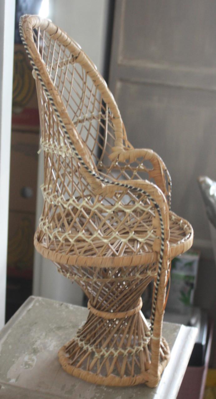 Rieten popen stoeltje