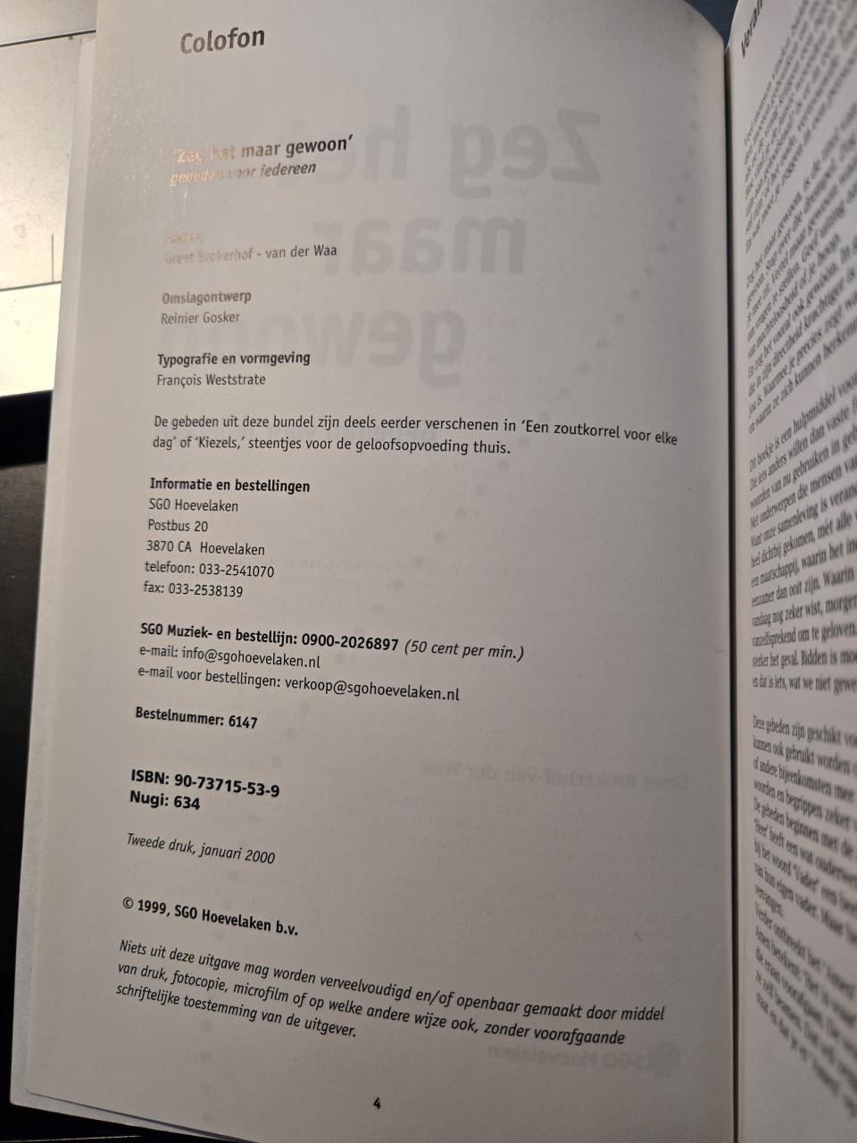 Boek :Zeg het maar gewoon: Gebeden voor iedereen 1999 1e druk