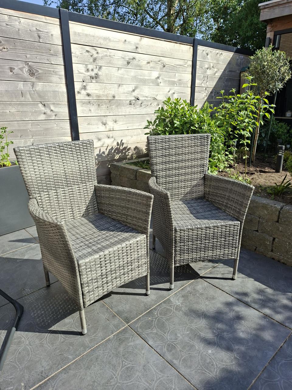 Tuinstoelen Vida XL Poly Rattan Grijs 8st