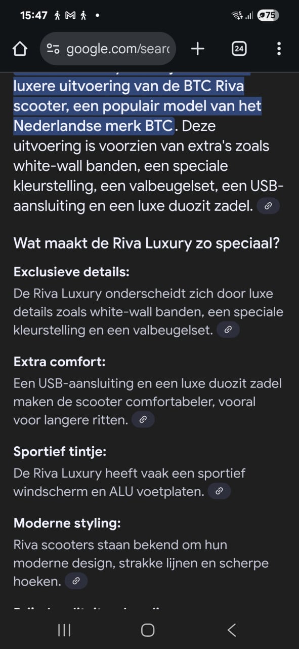 Scooter btc riva luxury 1 jaar oud
