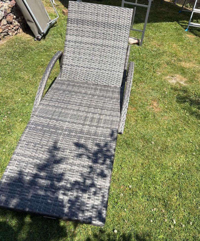 Verstelbare Wicker Ligstoel - Grijs
