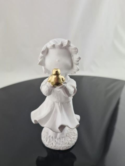 Beeldje Meisje met vogeltje