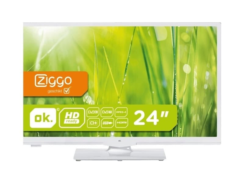 Witte 24 inch (61 cm) Full HD LED TV merk OK, type OLE24150W, als nieuw