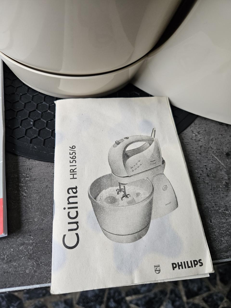 Zgan Philips Cucina HR1565 Handmixer set met draaiende kom