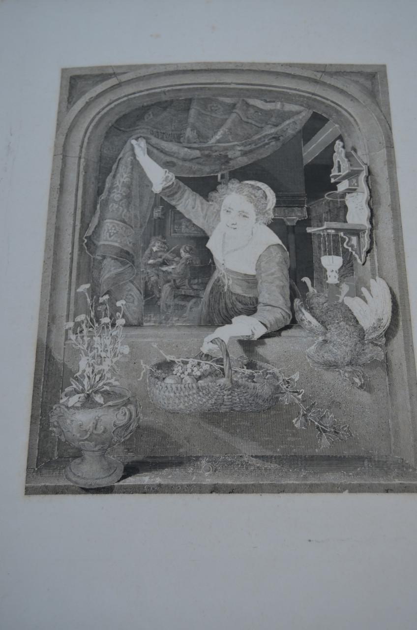 9 Staalgravures 19e eeuws Stadia van een schilderij van Gerard Dou