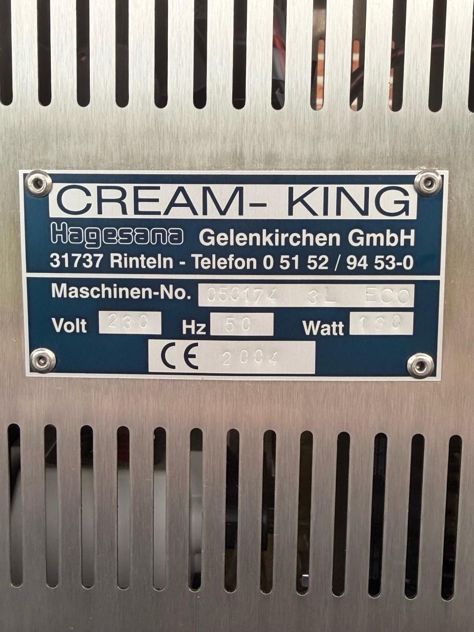 Slagroommachine Cream-King - Professioneel Hagesana
