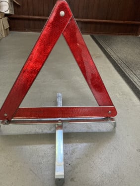 2 x Vintage gevarendriehoek en nieuwe veiligheidshamer