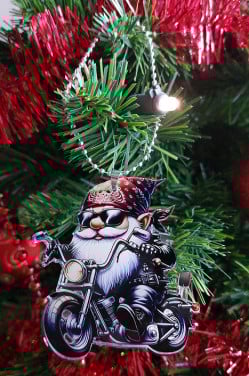Kerstboom Biker 2D Acryl Ornament