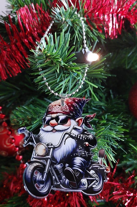 Kerstboom Biker 2D Acryl Ornament