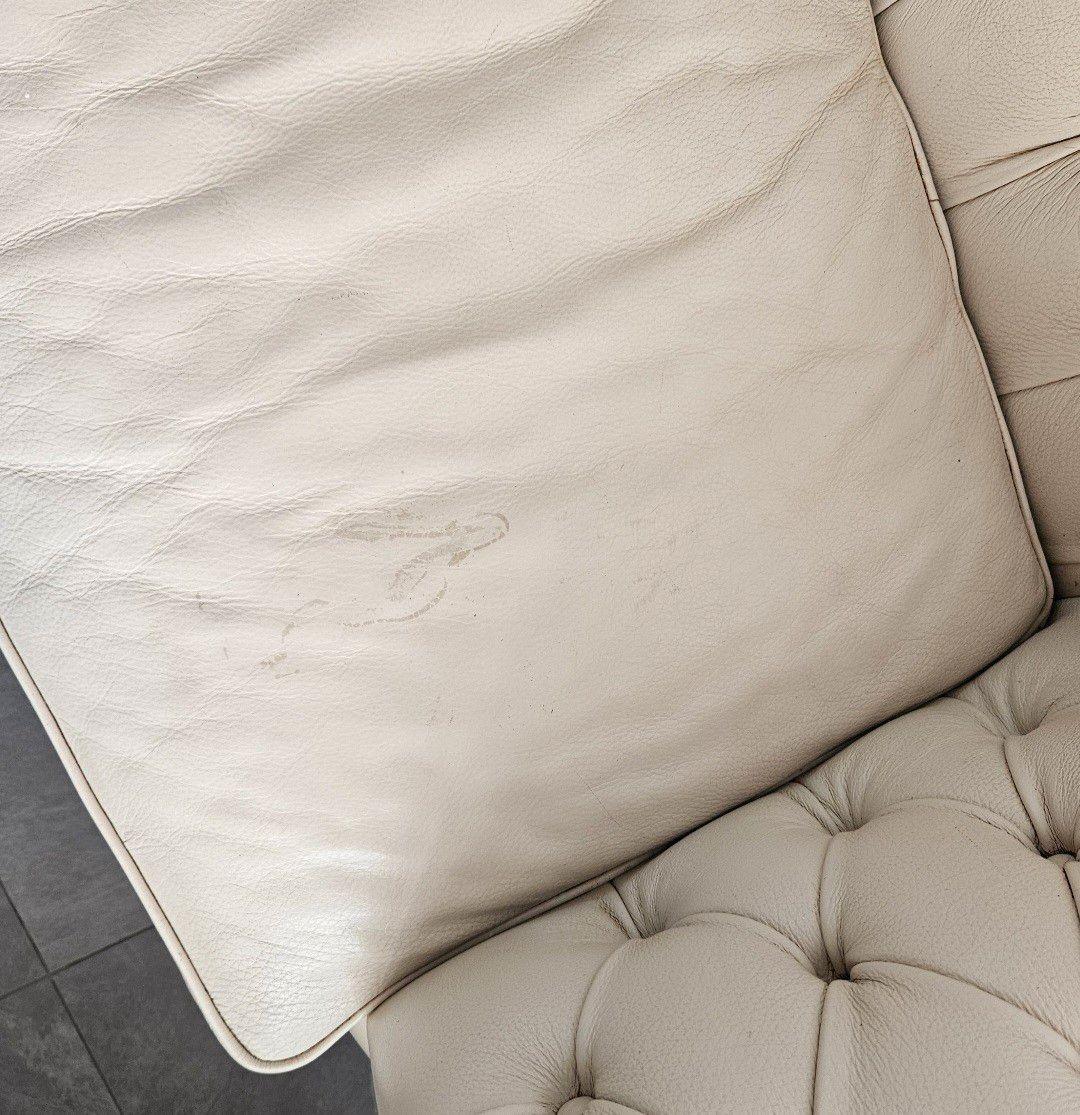 Lederen Natuzzi King (Chesterfield stijl) bankstel + hocker