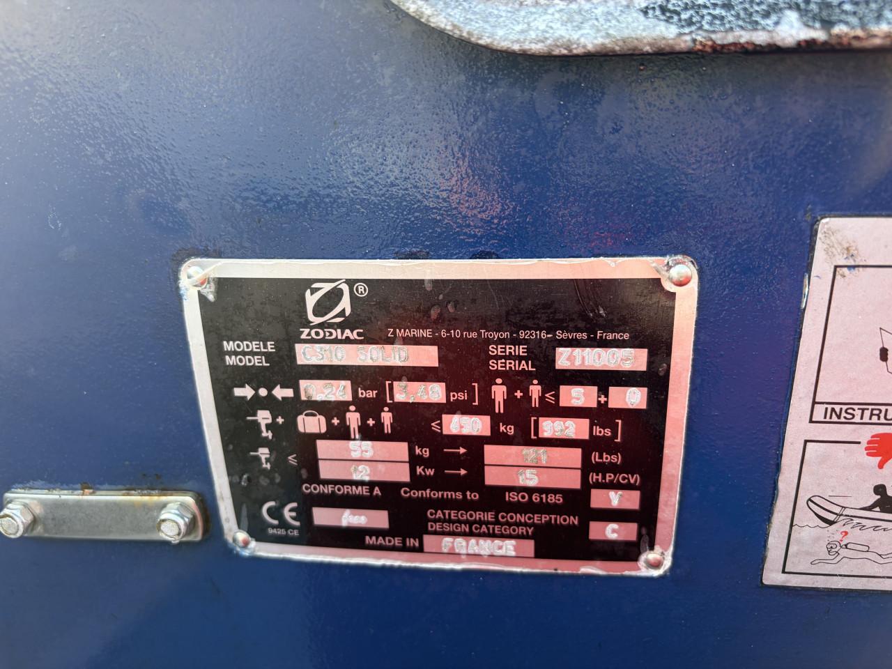 Zodiac rib + yamaha 8pk