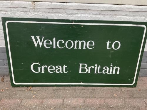 Welcome to Great Britain ( Houten bord )