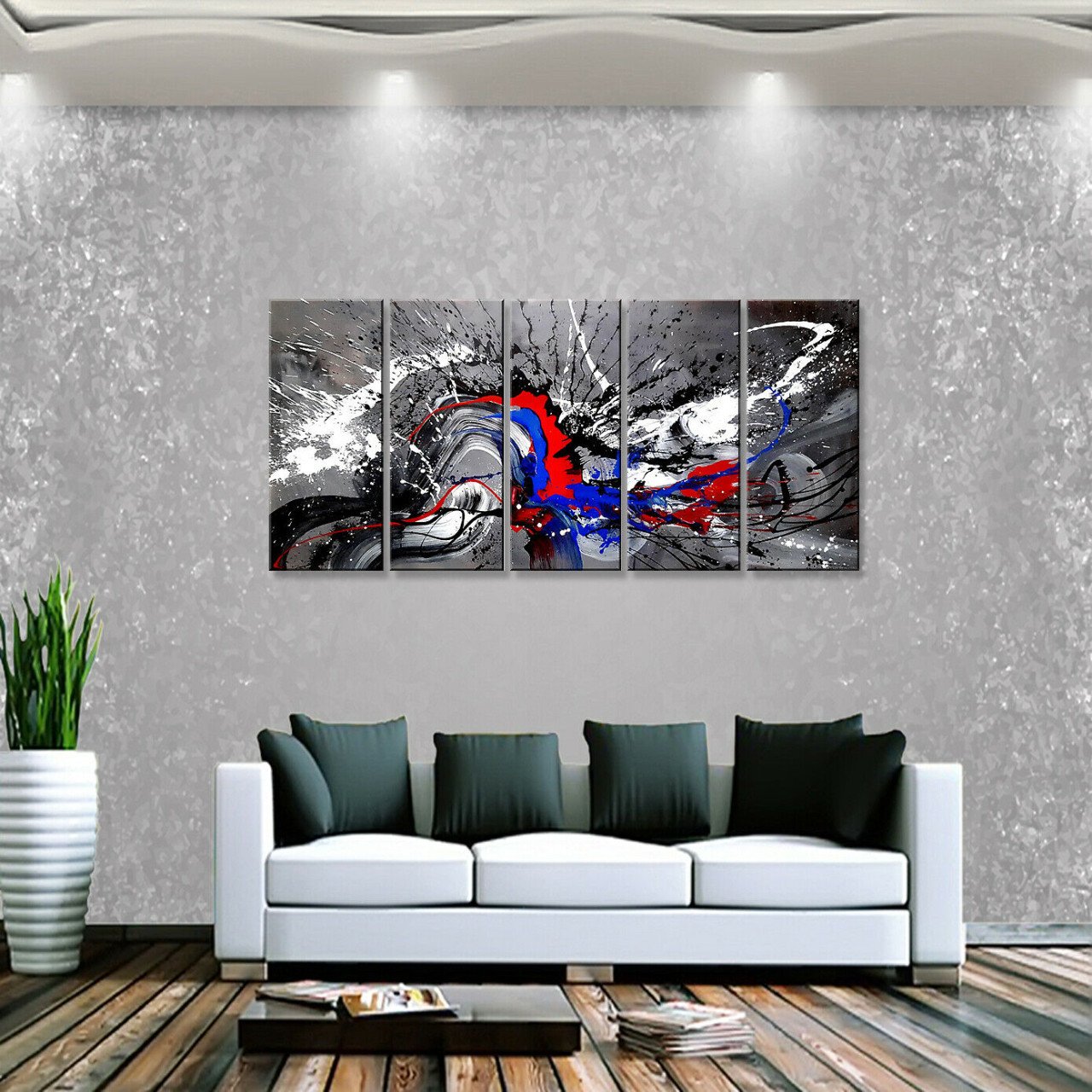 " Abstract Passion " Prachtig Acryl 5 luik 150 cm x 70 cm