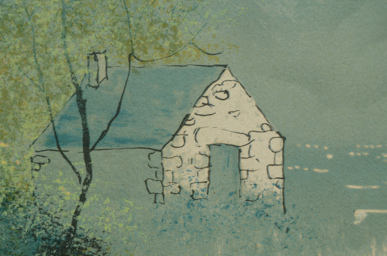 Mooie grote litho/zeefdruk Bernard Charay