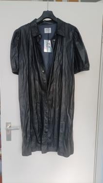 Zwarte nep leren jurk. Nieuw. Merk 25th Aniversary. Maat XL.