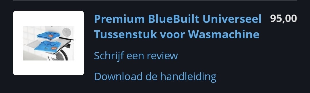 Complete set: Beko wasmachine + droger + tussenstuk