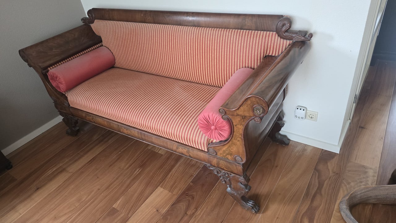 Mahoniehouten bank scandinavische stijl izgs