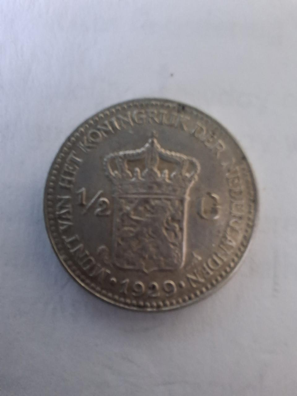 Zilvere halve gulden Wilhelmina