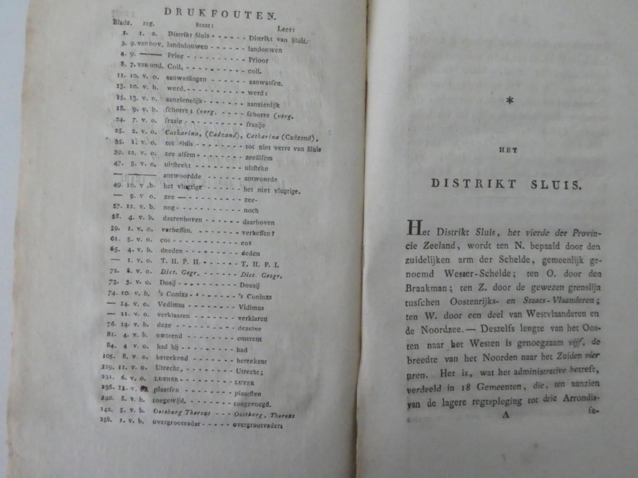 Het Distrikt van Sluis in Vlaanderen 1819 – J.Ab Utrecht Dresselhuis