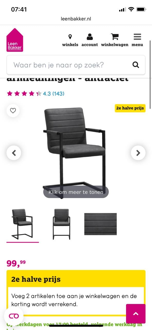 4 mooie eetkamerstoelen te koop
