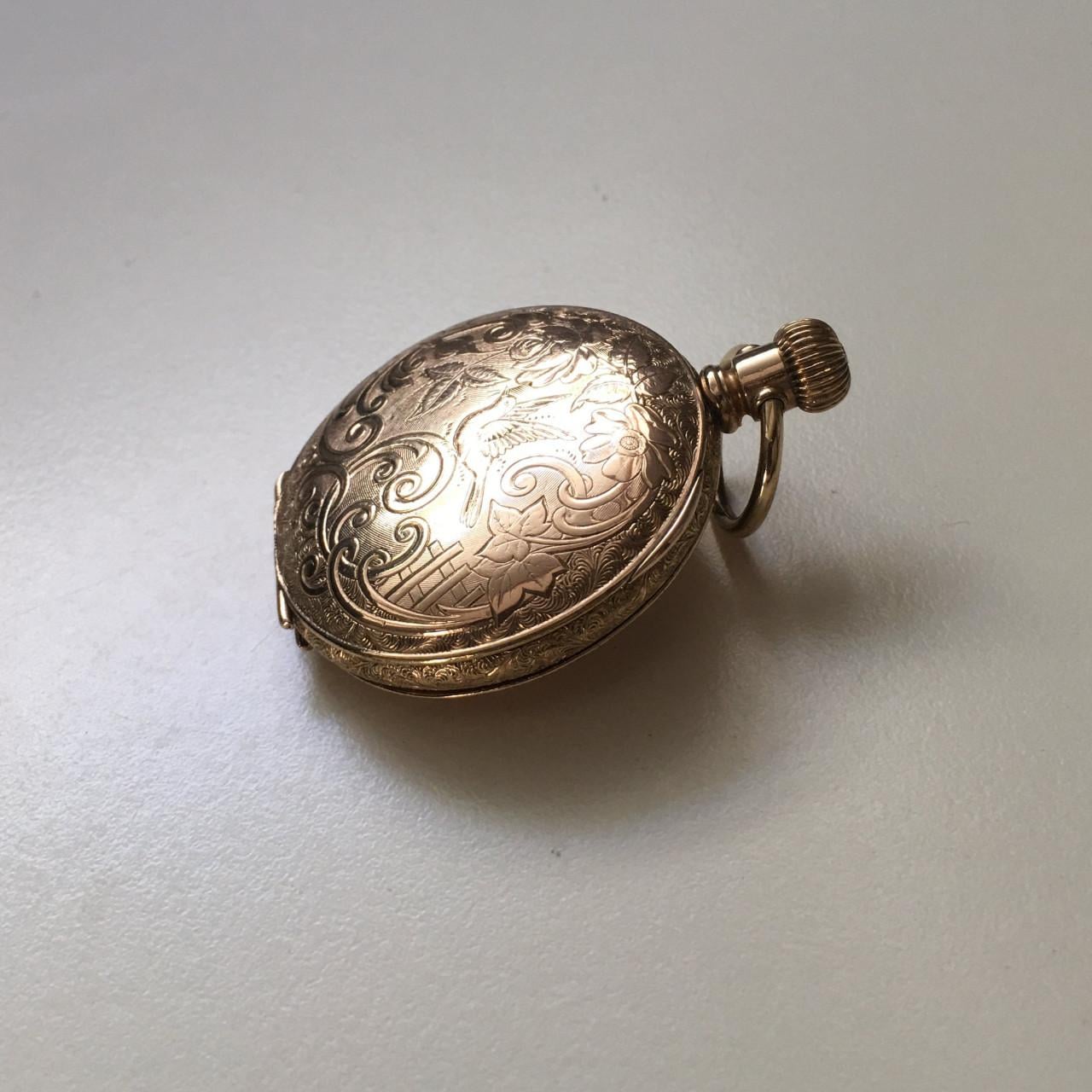 14 kt roségold hunter zakhorloge 1889