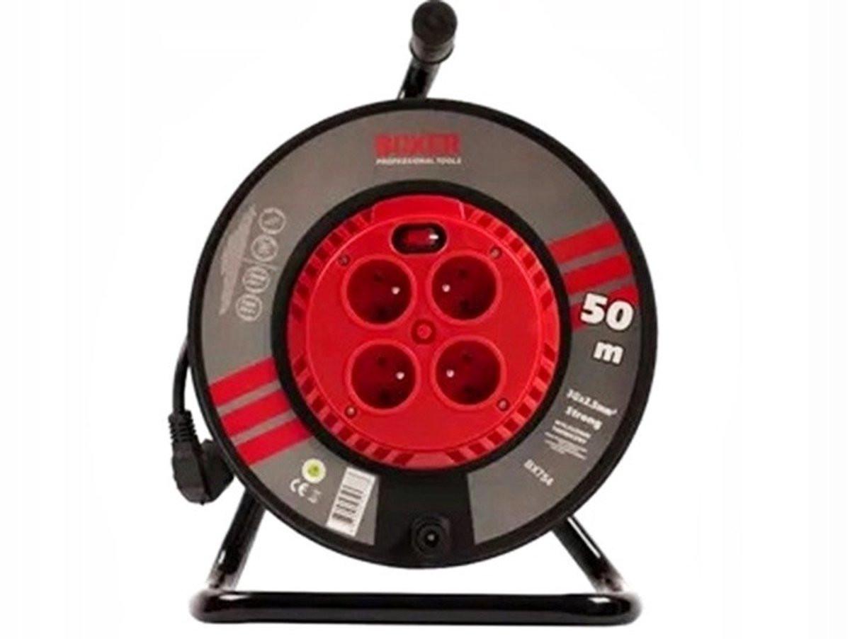 Boxer Kabelhaspel - Tuin verlengsnoer - 4 Stopcontacten - 50 meter - 3x2,5m