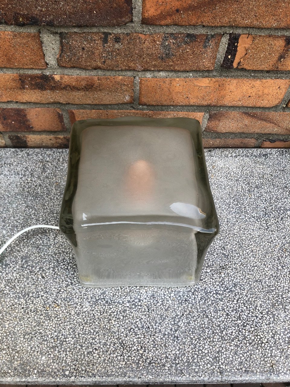 Vintage iviken ice cube tafellamp glas ijsblokje Zweden '70