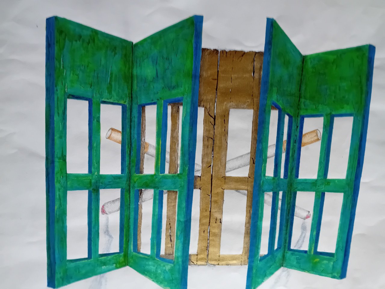 Veel  oude schilder werk op papier