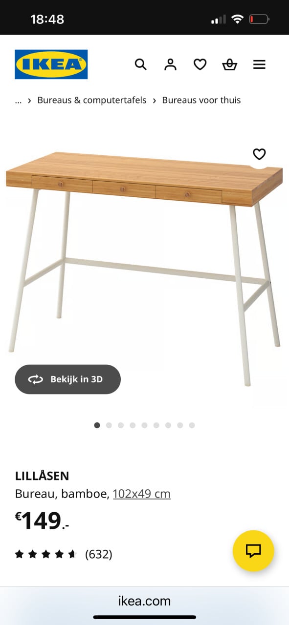Bureau Lillasen van IKEA. Mooi, stijlvol.