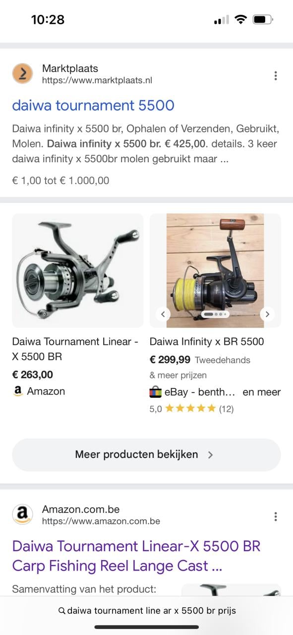 Te koop 2 maal nieuw daiwa tournament lineair x 5500 br  beet run molen