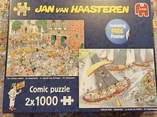 Puzzels Jan van Haasteren 2x1000 de Kaasmarkt/Skutsesilen