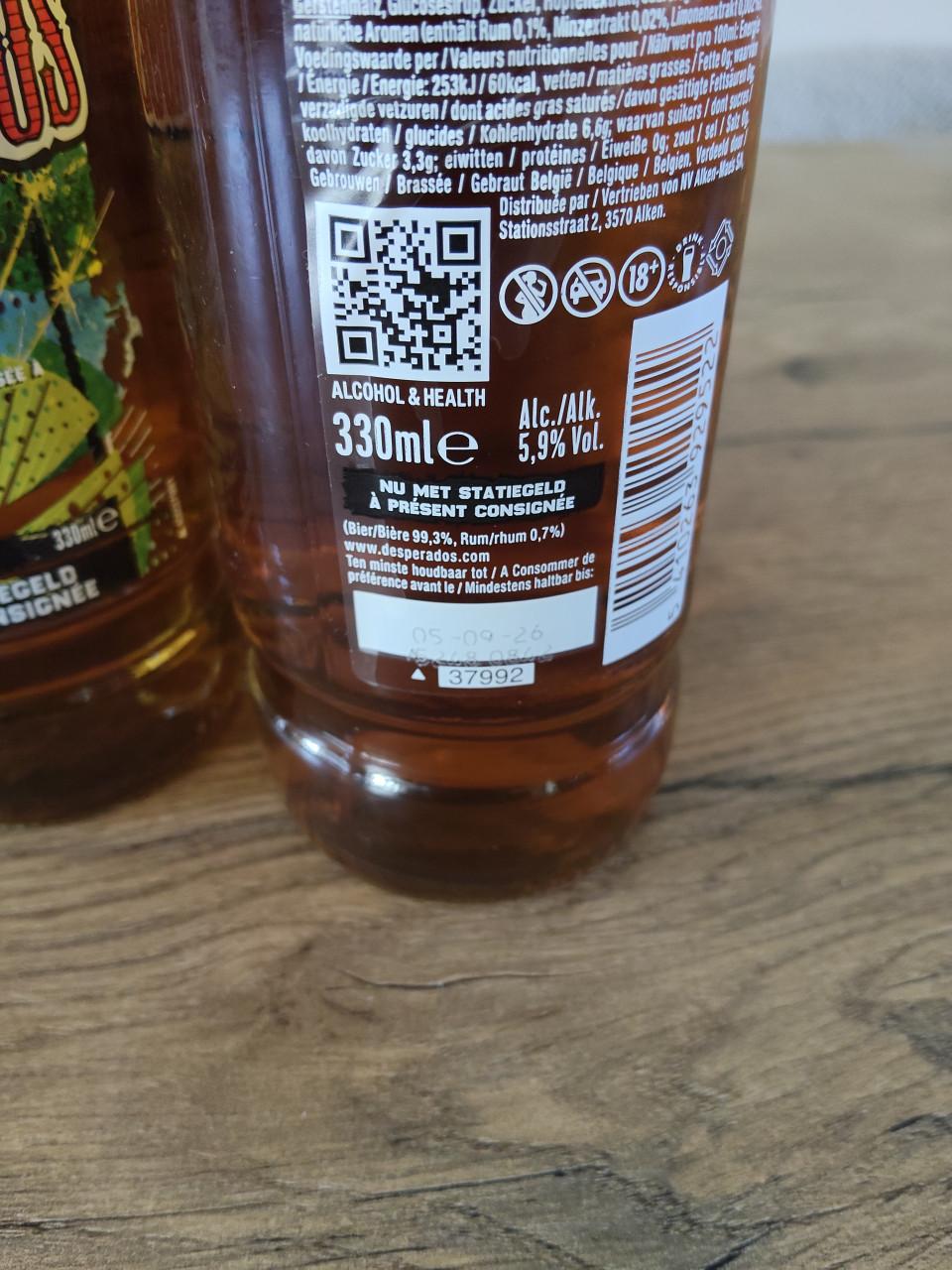 16 flessen Desperados Mojito, €0,50 per fles