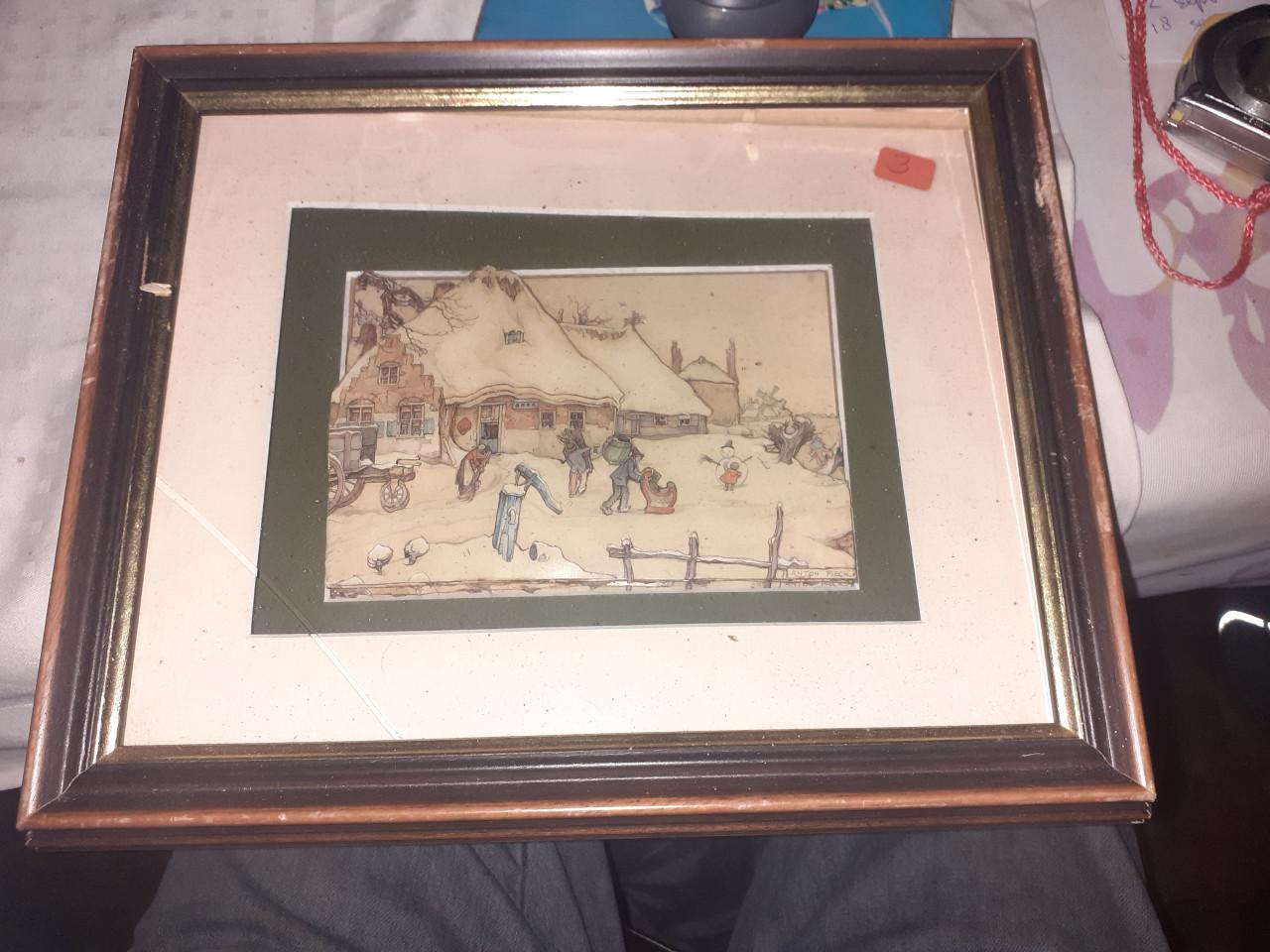 Schilderijtjes** Anton Pieck*" Antiek " 3D " - 1945