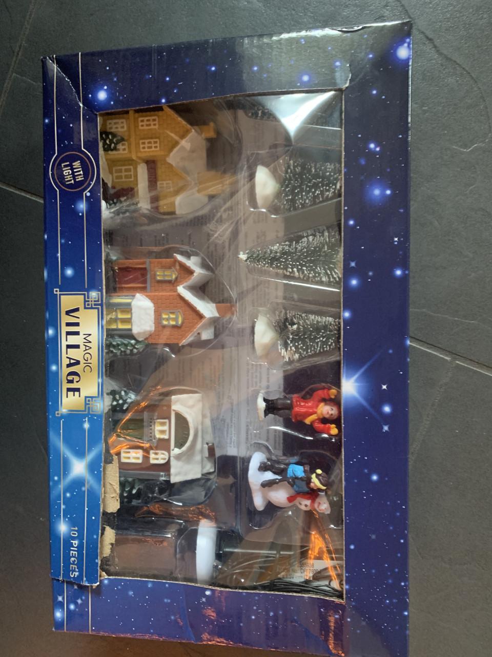 Verlicht kerstdorpje