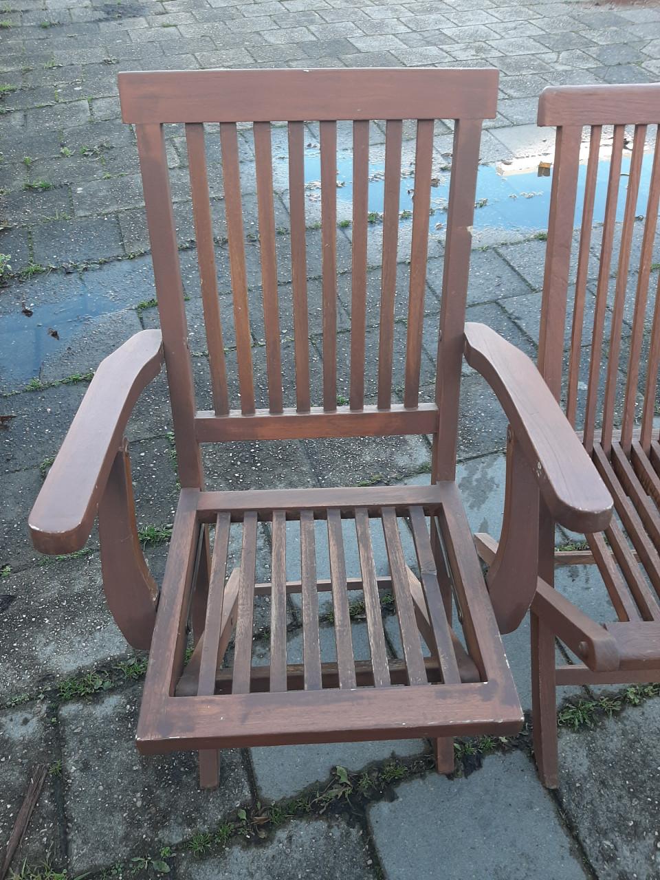 Tuinstoelen hardhout 3stuks