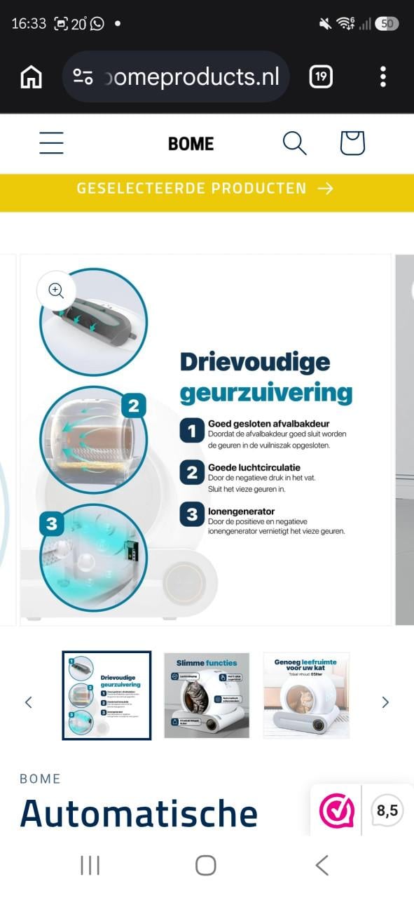 Bome elektrische kattenbak