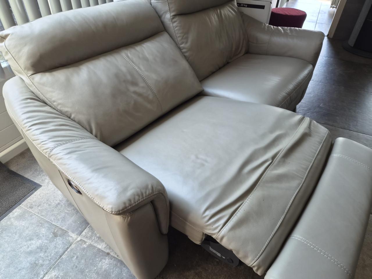 Bank 2,5 zits leer beige