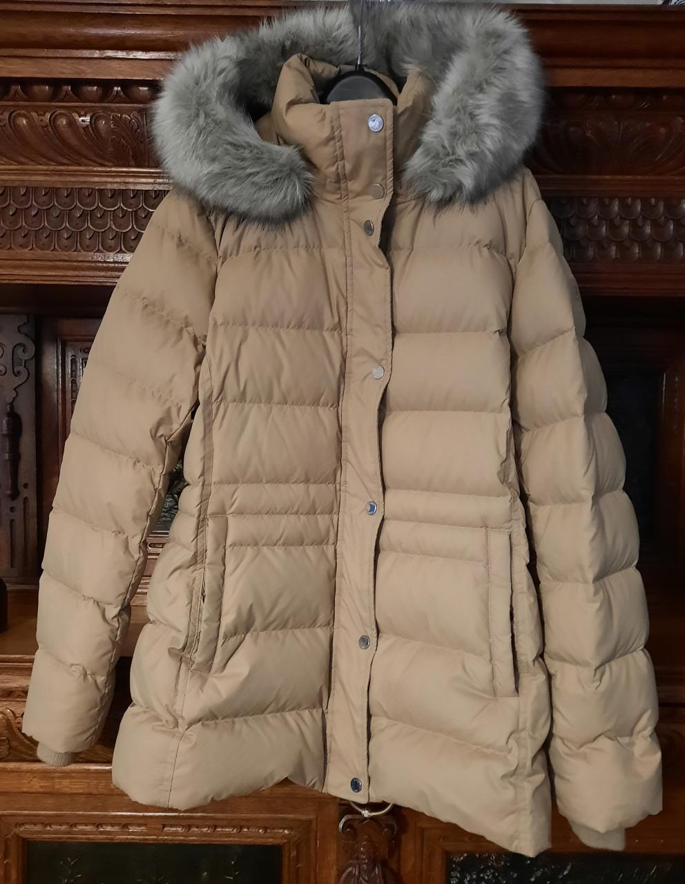 Tommy Hilfiger dames Nieuwe gewatteerde beige donsjas maat Large te koop !