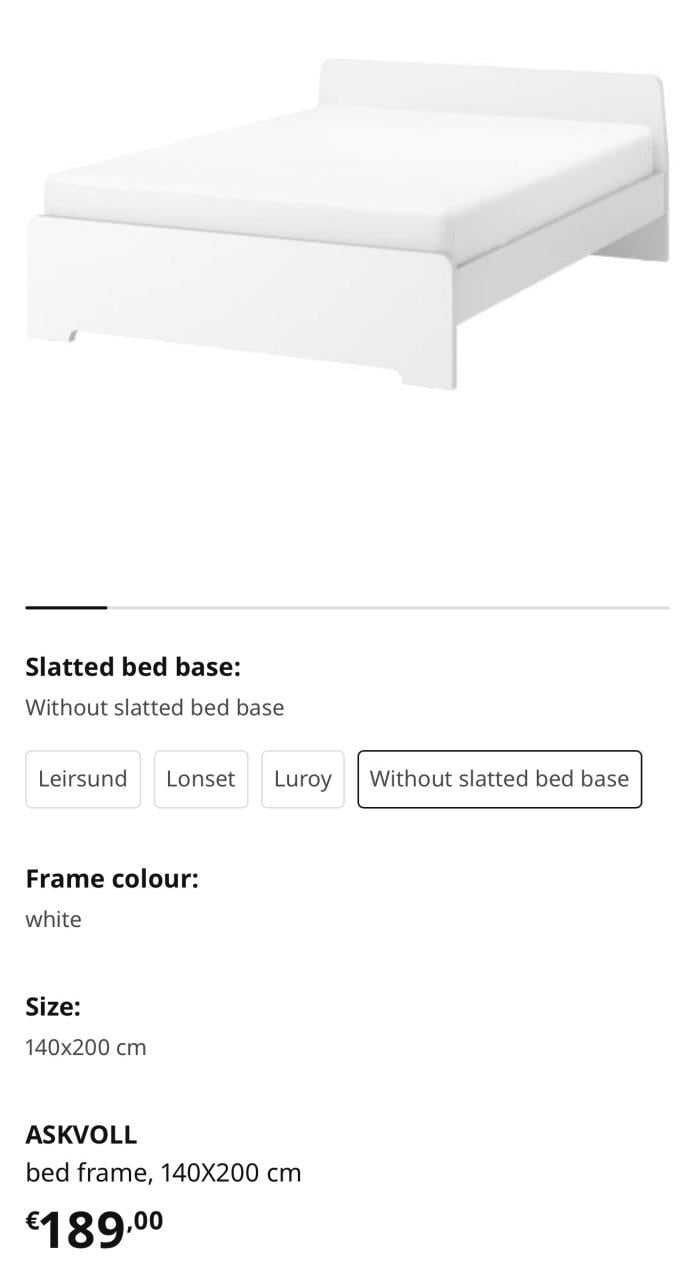 Te koop: IKEA Askvoll bed 140x200 – zo goed als nieuw
