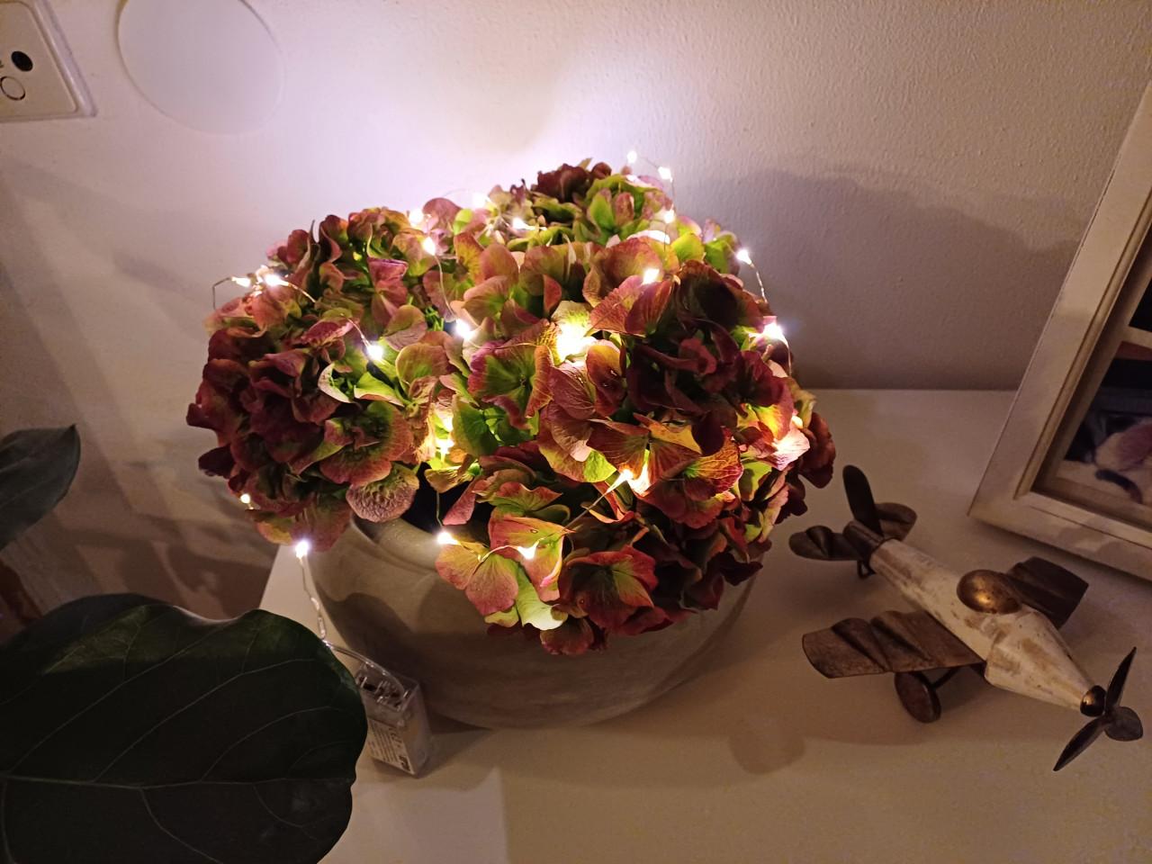 HERFSTarrangement: Mooie, grijze schaal (zwaar) + chrysant!
