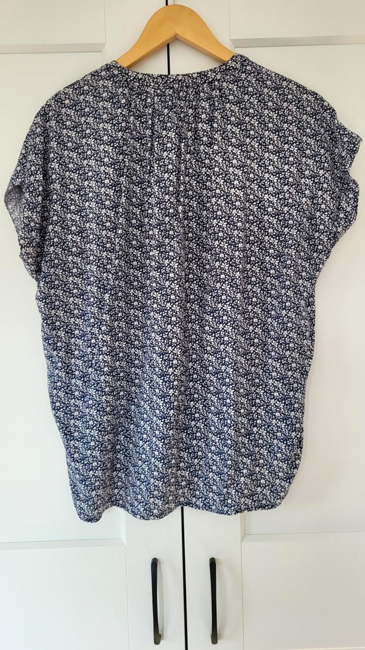 ESPRIT gebloemde viscose blouse top blauw, mt 36